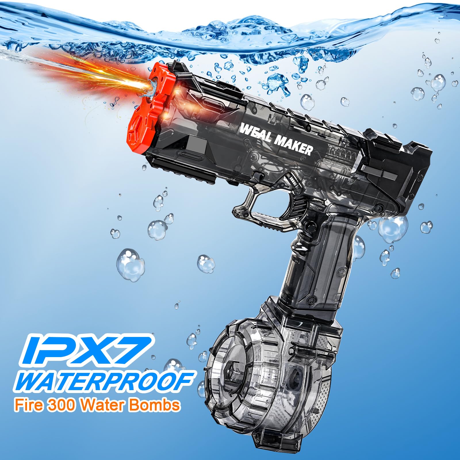 Amazon.com: 2Packs Electric Water Guns with LED Flash and USB-C